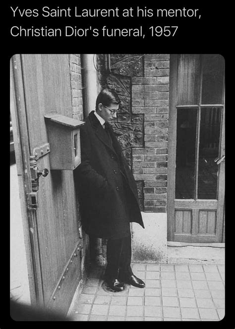 yves saint laurent at christian diors funeral|yves Saint Laurent at funeral.